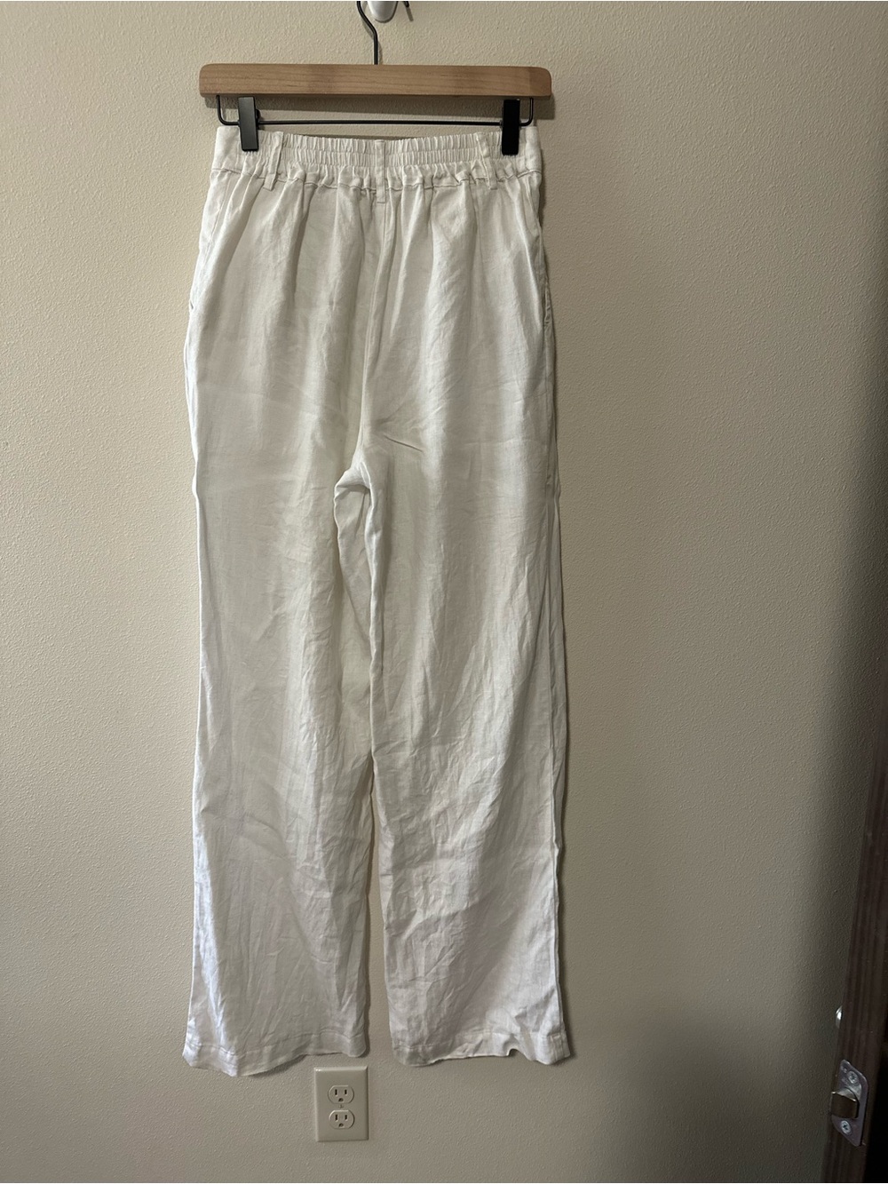 DONNI. The Linen Pleated Trouser powder white 100% size small summer beach - Picture 11 of 11